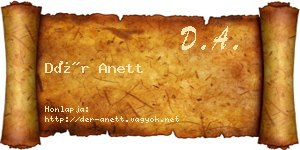 Dér Anett névjegykártya
