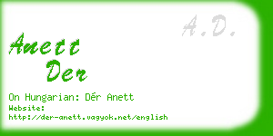 anett der business card