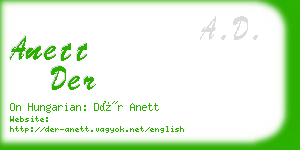 anett der business card